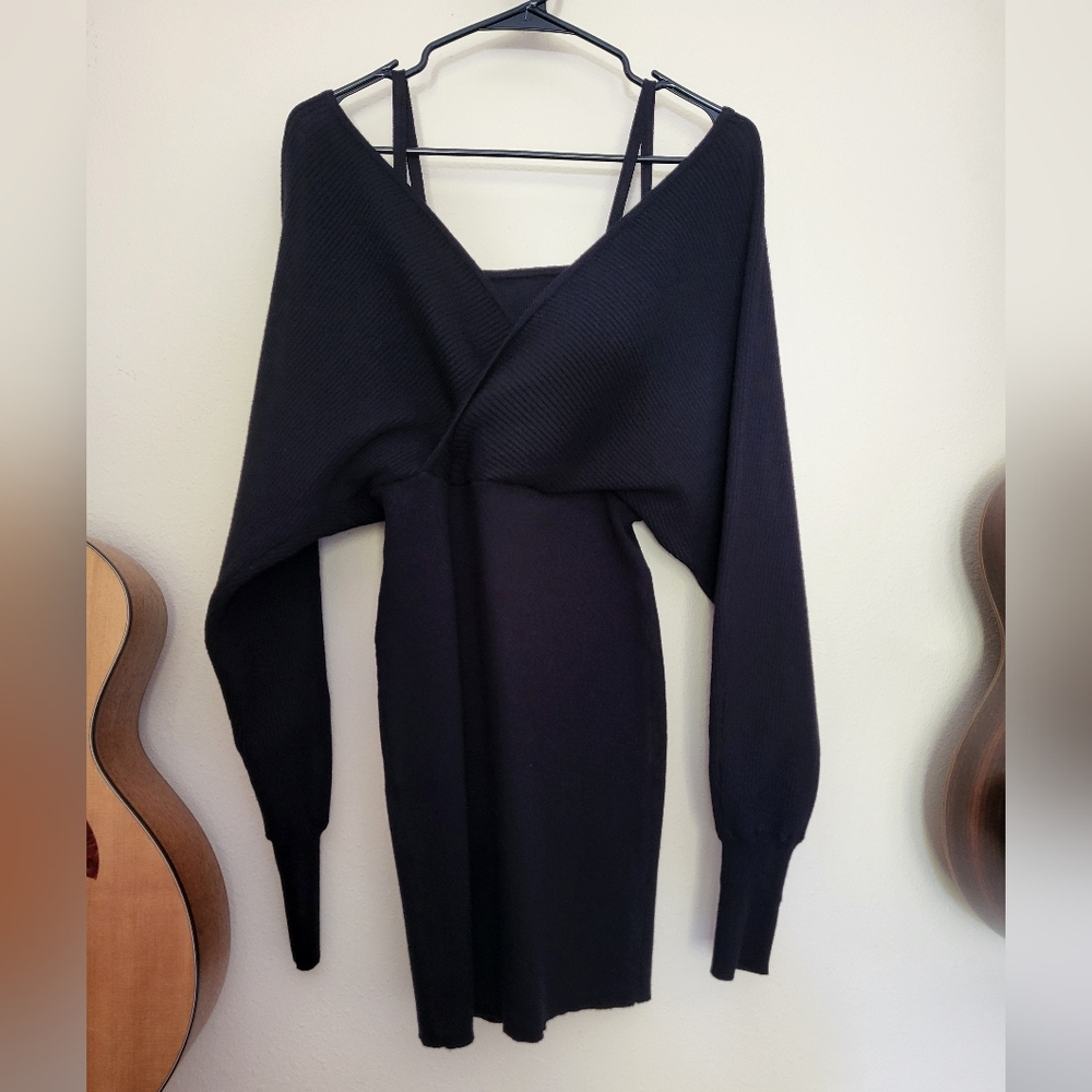 NWT Surplice Mini Sweater Dress